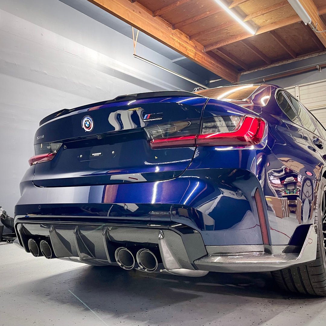 2021-Present BMW M3 M4 M Performance Style Carbon Fiber Rear Diffuser ...