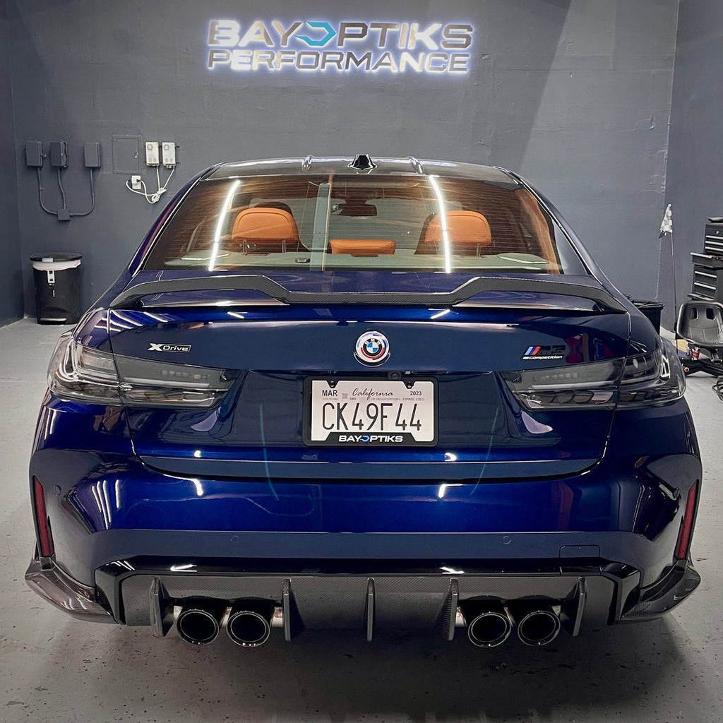 2021-Present BMW M3 M4 M Performance Style Carbon Fiber Rear Diffuser - Black Ops Auto Works