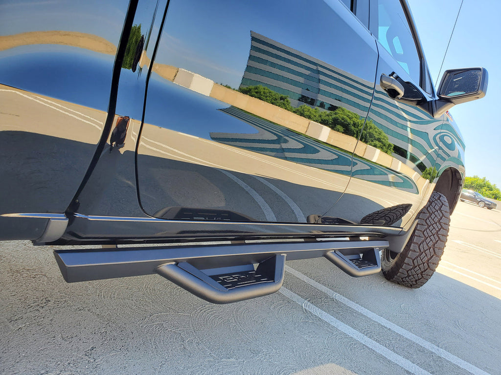 BODGM-4200-Body Armor 4x4 19-22 Chevrolet Silverado 1500/2500/3500 Crew Cab Ambush Side Steps - Black-Side Steps-Body Armor 4x4