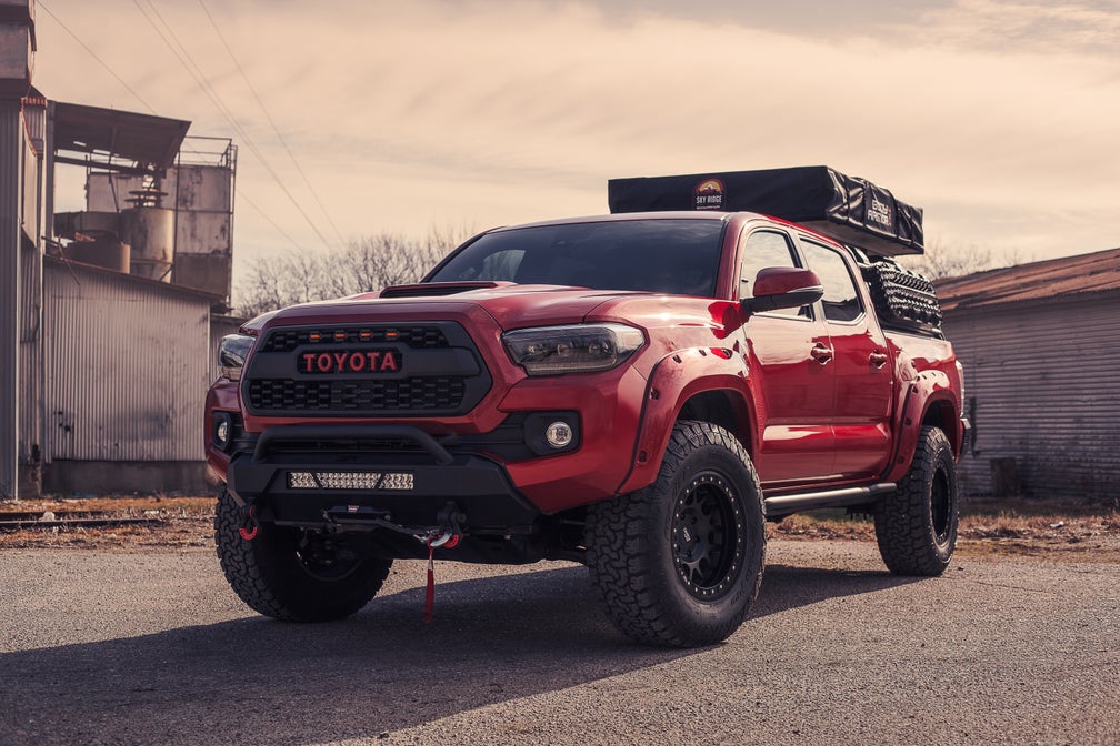 -Body Armor 4x4 05-22 Toyota Tacoma Double Cab Short Bed Revo Rock Sliders - Black-Side Steps-Body Armor 4x4