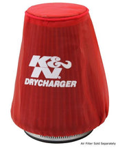 Load image into Gallery viewer, K&amp;N 22-2030PR Red Drycharger Round Tapered Air Filter Wrap - 5.25 x 3 x 6 Inches - image 1