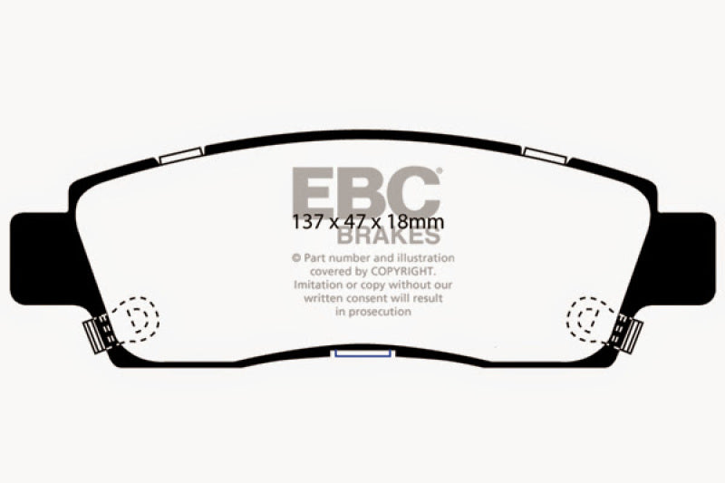 EBCED91672-EBC 07+ Buick Enclave 3.6 Extra Duty Rear Brake Pads-Brake Pads - Performance-EBC