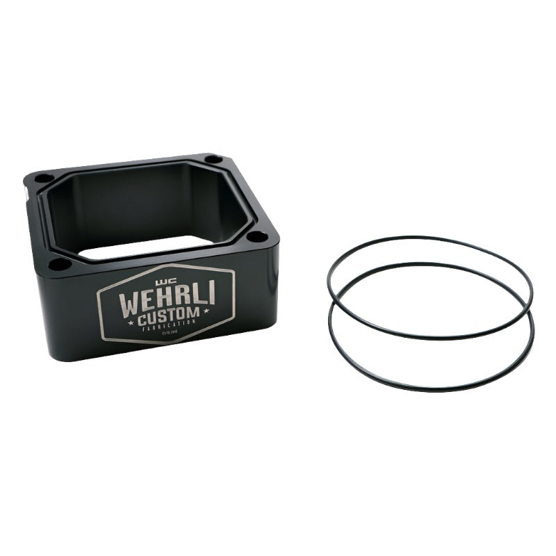 WCFWCF100338-BLKANO-Wehrli 98.5-07 Dodge 5.9L Cummins Billet Intake Spacer Kit - Black Anodized &amp; Engraved Finish-Block Off Plates-Wehrli