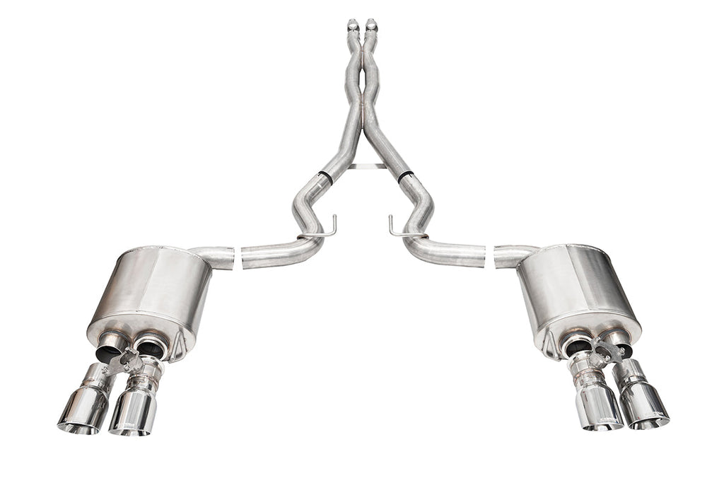 COR21259-Corsa 2024 Ford Mustang 5.0L 3in Cat-Back Exhaust System Twin 4in Polished Tips-Catback-CORSA Performance