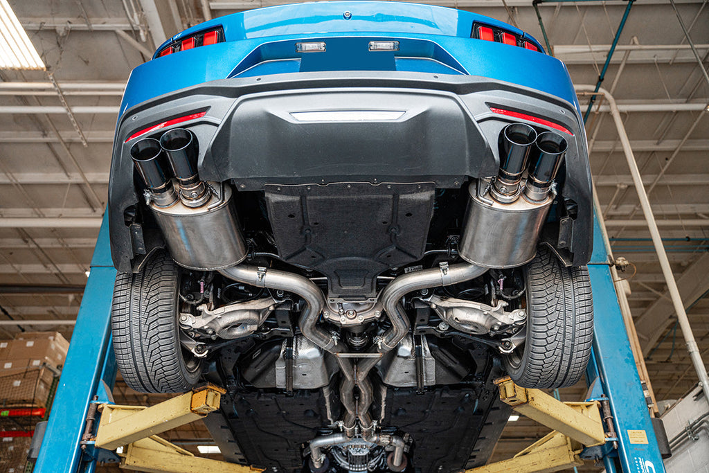 COR21260BLK-Corsa 2024+ Ford Mustang V8 5.0L 3in Cat-Back Exhaust System w/ Twin 4in Black Straight Tips-Catback-CORSA Performance
