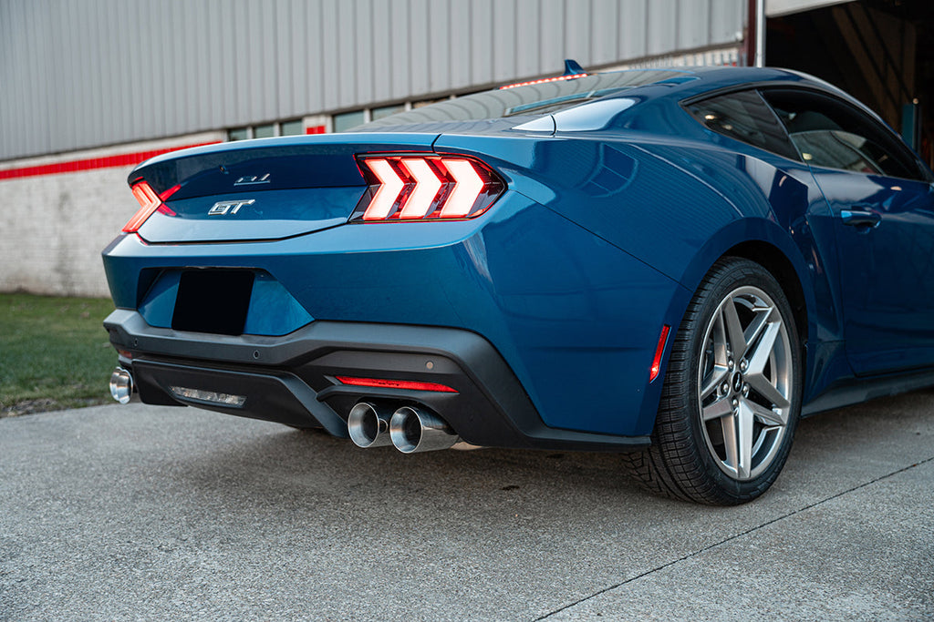 COR21260BLK-Corsa 2024+ Ford Mustang V8 5.0L 3in Cat-Back Exhaust System w/ Twin 4in Black Straight Tips-Catback-CORSA Performance