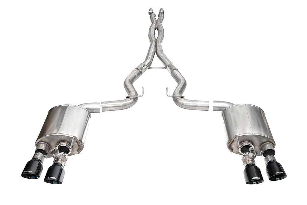 COR21265BLK-Corsa 2024 Ford Mustang Dark Horse 5.0L 3in Dual Rear Cat-Back w/Twin 4.5in Black PVD SlashTips-Catback-CORSA Performance