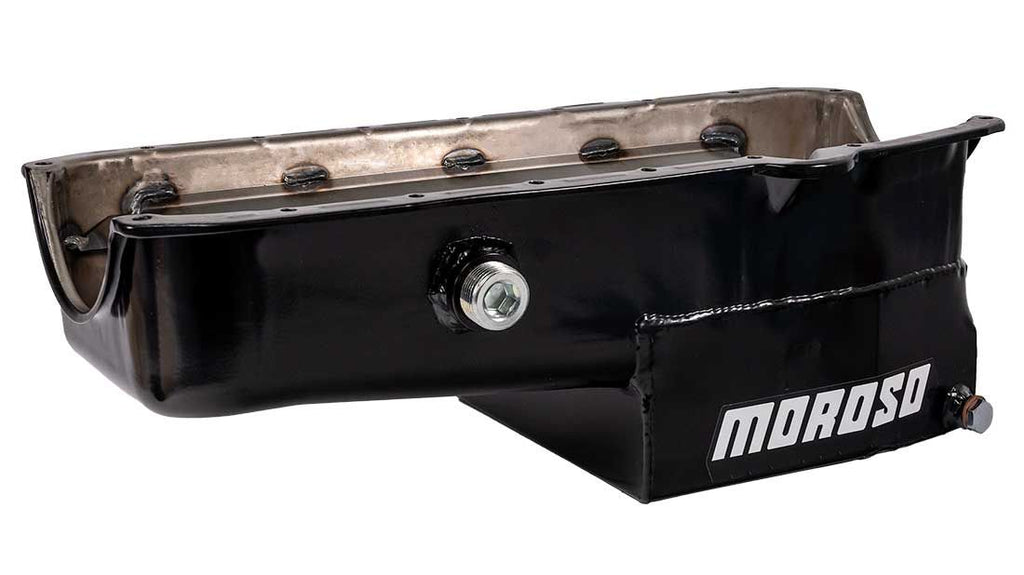 OIL PAN, SBC PRE- 80 DRIVER'S SIDE DIPSTICK, CIRCLE TRACK, INSPECTION BUNG, 7.5 IN. DEEP