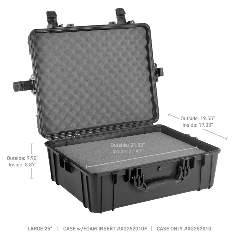 Go Rhino XVenture Gear Hard Case w/Foam - Large 25in. / Lockable / IP67 - Tex. Black-Cargo Boxes & Bags-Go Rhino