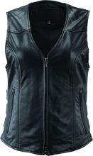 Load image into Gallery viewer, RIV094412-River Road Plains Leather Vest Black Womens - Small-Vests-River Road
