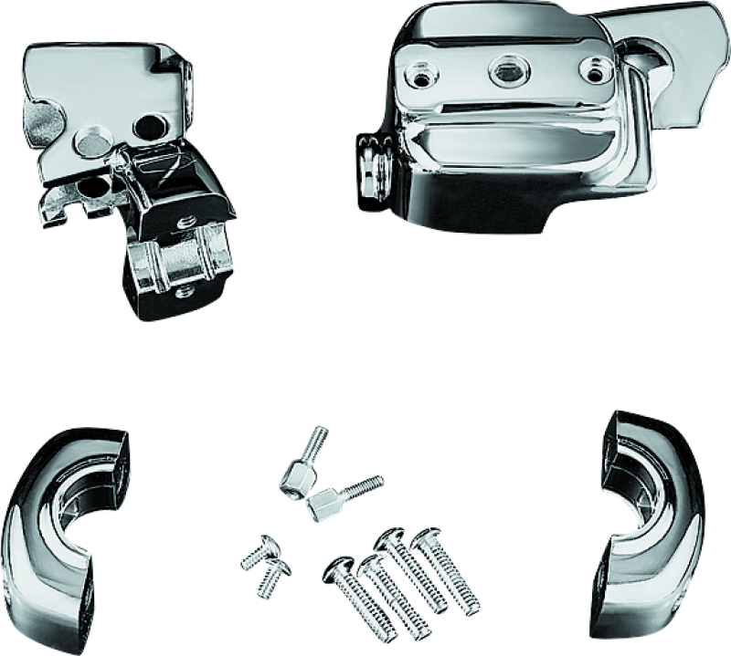 KUR9126-Kuryakyn Brake & Clutch Control Dress-Up Kit Single Disc Front Brakes 96-14-Clutch Lines-Kuryakyn