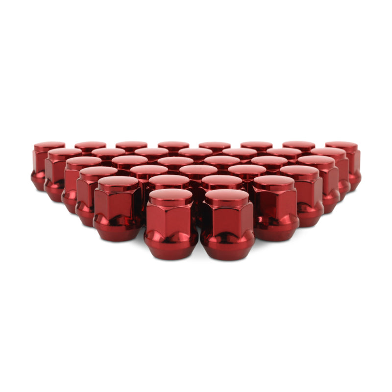 Mishimoto Steel Acorn Lug Nuts M14 x 1.5 - 32pc Set - Red-Lug Nuts-Mishimoto