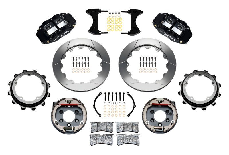 WIL140-12435-Wilwood Narrow Superlite 4R Rear P-Brk Kit 12.88in Strange Eng Floater 3.49in Offset-Big Brake Kits-Wilwood