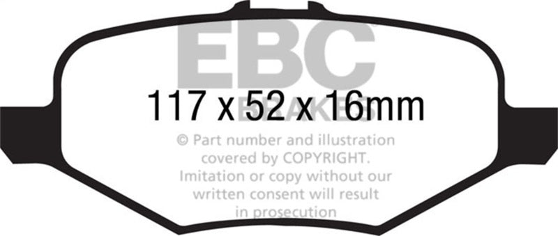 EBCDP61887-EBC 13+ Ford Explorer 3.5 Twin Turbo 4WD Greenstuff Rear Brake Pads-Brake Pads - Performance-EBC