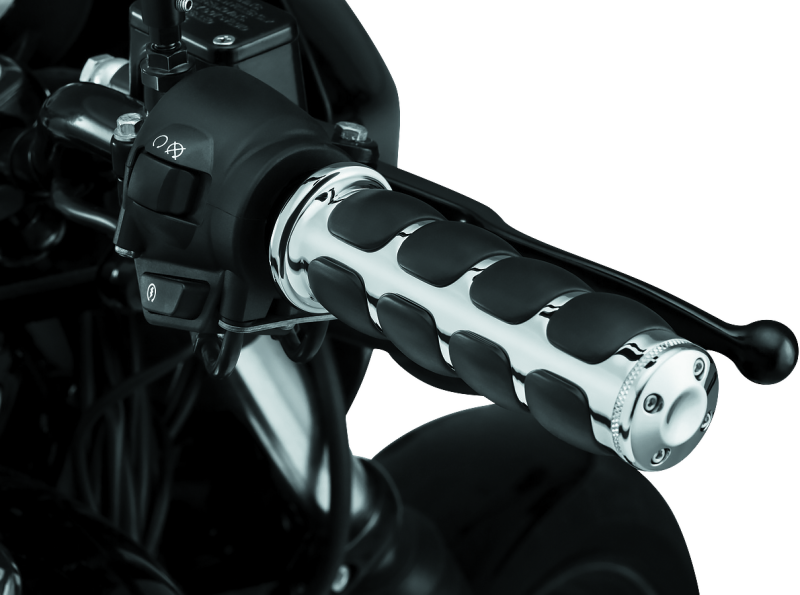 KUR6227-Kuryakyn Premium ISO Grips Without Throttle Boss Throttle-By-Wire Chrome-Grips-Kuryakyn