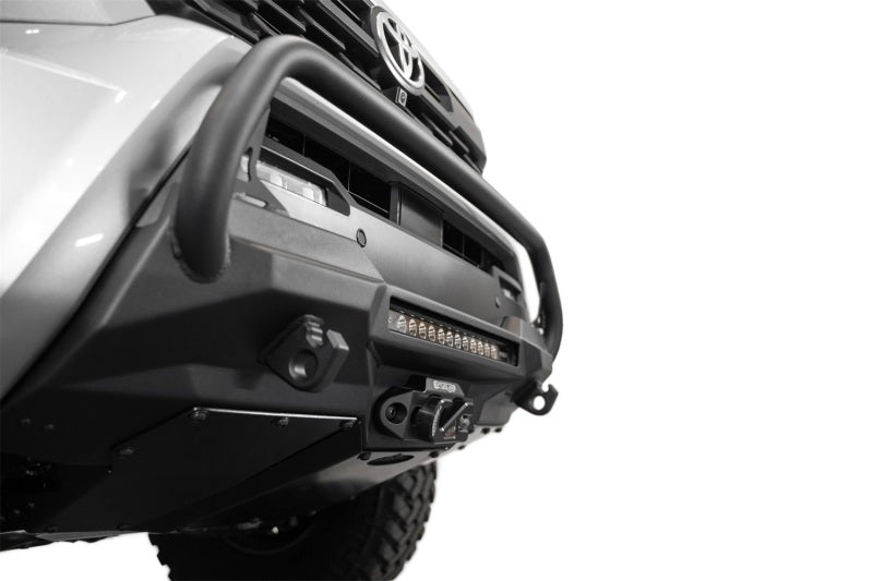 ADDF6703512601NA-ADD 2024+ Toyota Tacoma Stealth Center Mount Winch Front Bumper w/ Top Hoop-Bumpers - Steel-Addictive Desert Designs