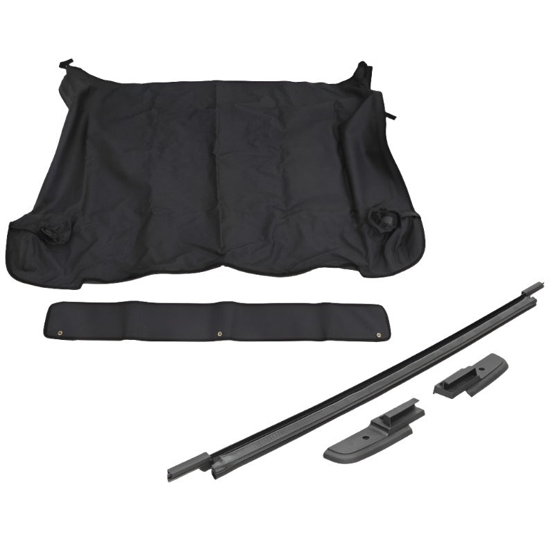 RAM741036-Rampage 2018-2022 Jeep Wrangler(JL) 4-Door Tonneau Cover w/ Tailgate Bar Kit - Black Diamond-Soft Tops-Rampage