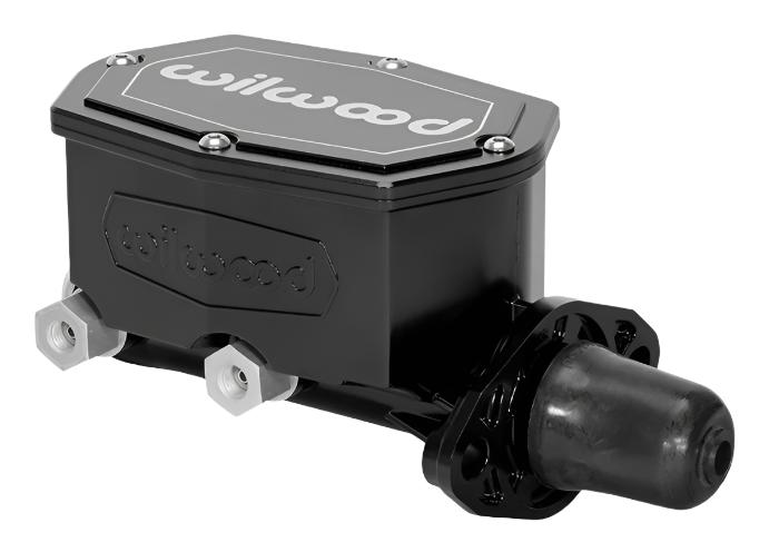 WIL260-14960-BK-Wilwood Compact Tandem Master Cylinder - 1.12in Bore - w/Pushrod (Black)-Brake Master Cylinder-Wilwood