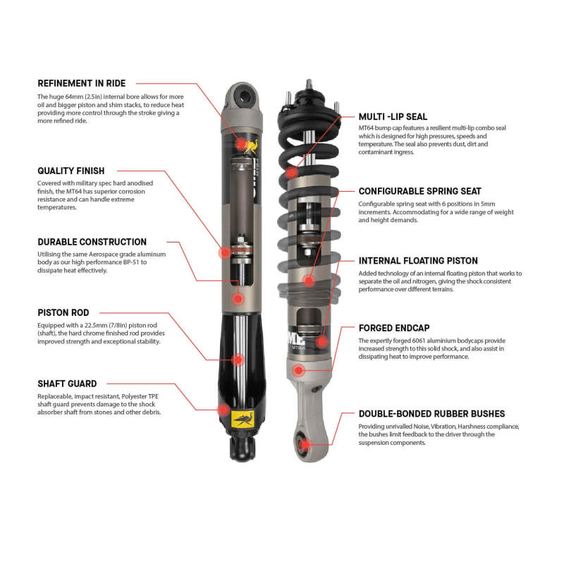 Old Man Emu MT64601013L MT64 Left Rear Shock - 2005-2023 Toyota Tacoma - image 4