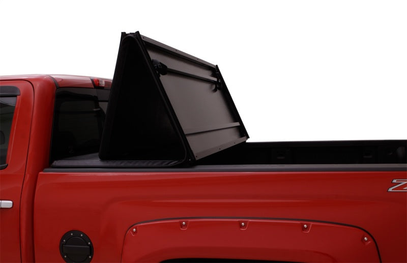 Lund 04-15 Nissan Titan (5.5ft. Bed) Hard Fold Tonneau Cover w/Bracket Kit - Black-Tonneau Covers - Hard Fold-LUND