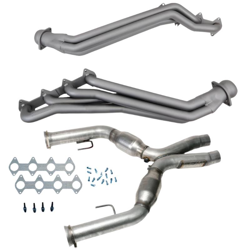 BBK16412-BBK 05-10 Ford Mustang GT 1 5/8 Long Tube Headers w/High Flow Catted X-Pipe (Ti Ceramic)-Headers & Manifolds-BBK