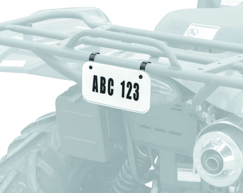 QBS211907-Quadboss ATV License Plate Kit - White-Tuning Licenses-QuadBoss