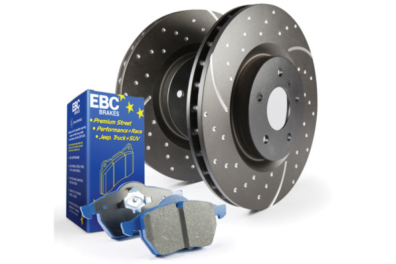 EBCS6KR1218-EBC S6 Kits Bluestuff Pads and GD Rotors-Brake Rotors - Slot & Drilled-EBC