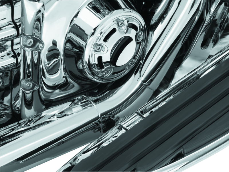 KUR9196-Kuryakyn Bridge The Gap Heat Shield 93-08 Touring Models Chrome-Heat Shields-Kuryakyn