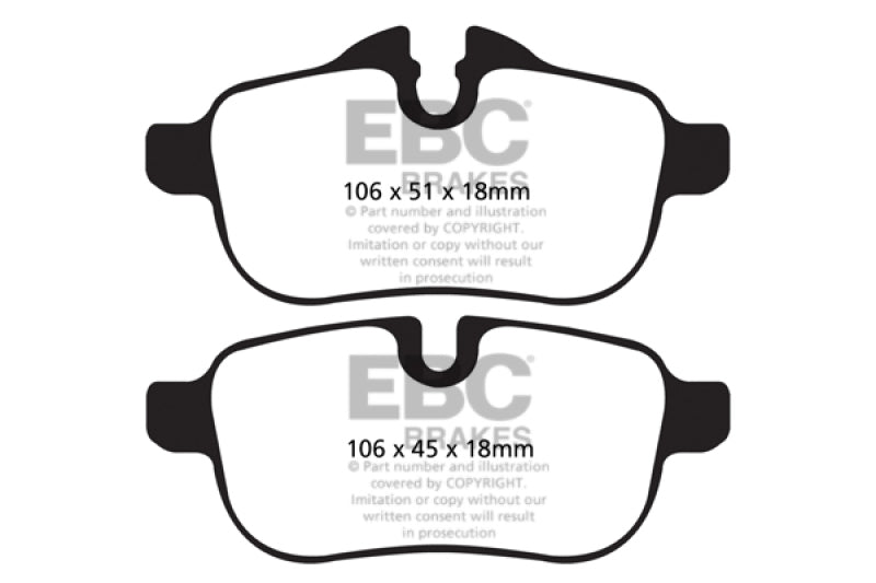EBCDP42046R-EBC 09+ BMW Z4 3.0 (E89) Yellowstuff Rear Brake Pads-Brake Pads - Performance-EBC