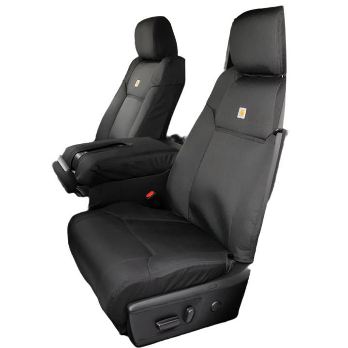 CVRGTD4194ABCOBK-Covercraft 19-24 Dodge Ram Carhartt Super Dux PrecisionFit Custom Front Row Seat Covers - Black-Seat Covers-Covercraft