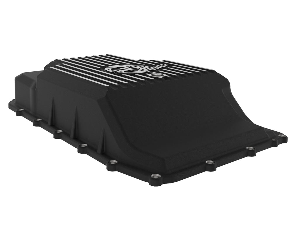 aFe aFe 17-24 Ford F-150 10R60/10R80 Pro Series Rear Transmission Pan Black w/ Machined Fins