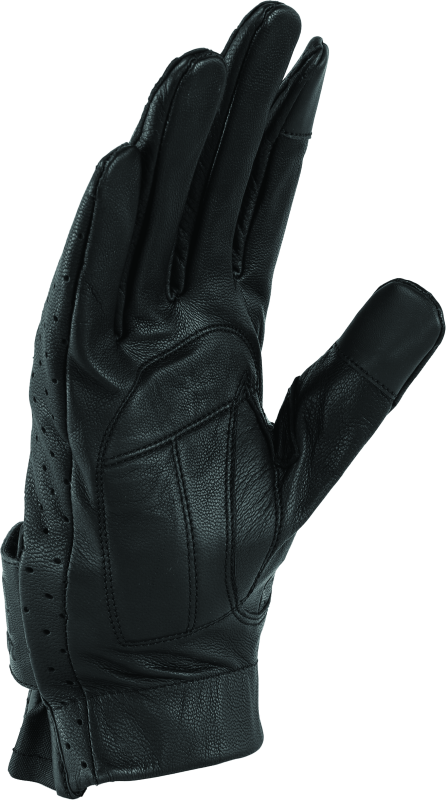 RIV094472-River Road Tucson Leather Perforated Gloves Black - Small-Gloves-River Road