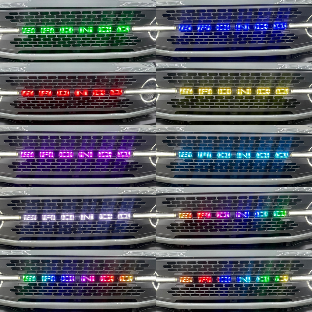 broncoflowemblem-Bronco LED Emblem: (Multicolor)-Illuminated LED Emblems-RGB Halo Kits