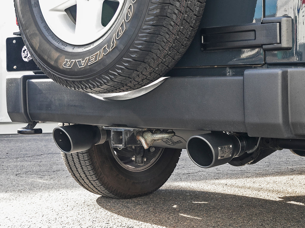 aFe aFe Rebel Series 2.5in 409 SS Axle-Back Exhaust w/ Black Tips 2007+ Jeep Wrangler (JK) V6 3.6L/3.8L