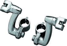 Load image into Gallery viewer, KUR7986-Kuryakyn Longhorn Offset Peg Mounts With 1-1/4inch Magnum Quick Clamp Chrome (Pair)-Footpegs-Kuryakyn