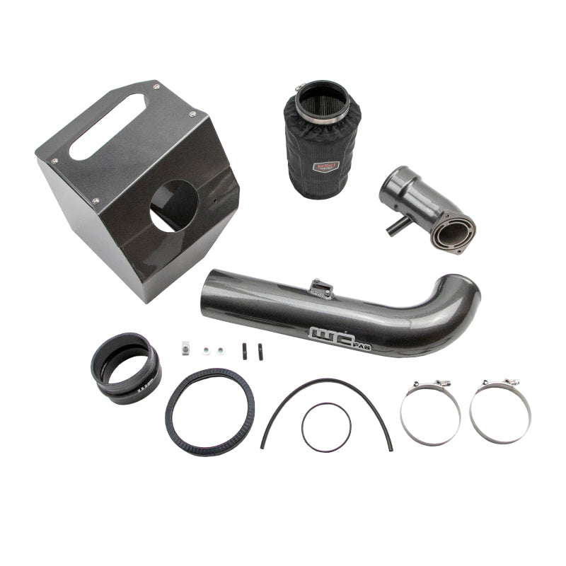 Wehrli 17-19 Chevrolet 6.6L L5P 4in Intake Kit Stage 2 - WCFab Grey-Cold Air Intakes-Wehrli