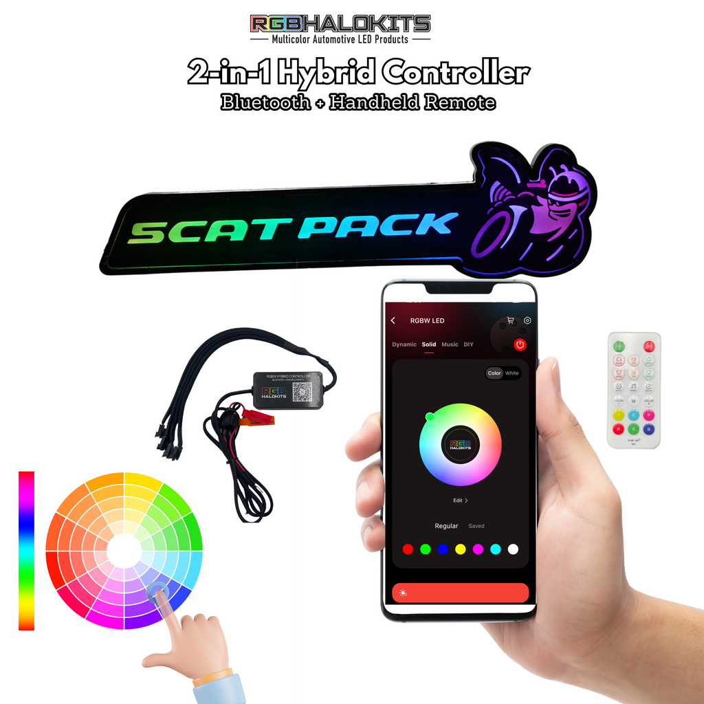 -Scatpack Multicolor Flow Illuminated LED Emblem-Illuminated LED Emblems-RGB Halo Kits