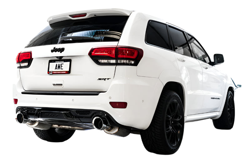 AWE Touring cat-back exhaust installed on Jeep Grand Cherokee SRT