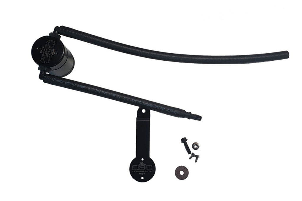 J&L 86-93 Ford Mustang 5.0 302 Passenger Side Oil Separator 3.0 - Black Anodized - Black Ops Auto Works