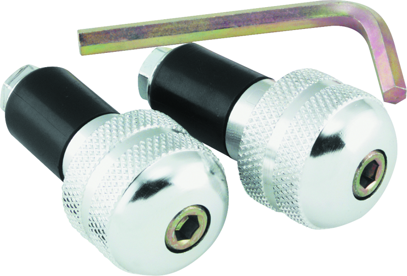 BKM266002-BikeMaster Anti Vibration Bar Ends - Silver-Handlebars-Bike Master