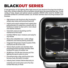 Load image into Gallery viewer, GOR750400321FCF-Go Rhino Xplor Blackout Series Cube LED Flood Light Kit (Flush Mount) 3x3 - Blk (Pair)-Light Bars &amp; Cubes-Go Rhino