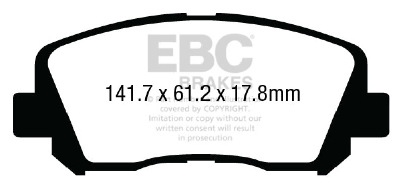 EBCDP43007R-EBC 15+ Chrysler 200 2.4 Yellowstuff Front Brake Pads-Brake Pads - Performance-EBC
