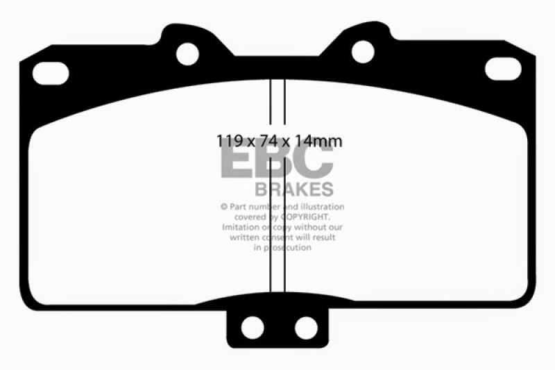 EBCDP41097R-EBC 91-93 Dodge Stealth 3.0 4WD Yellowstuff Front Brake Pads-Brake Pads - Performance-EBC