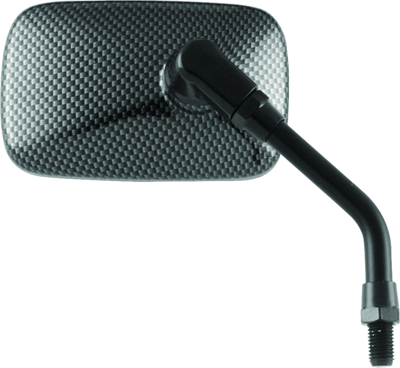 BKM600007-BikeMaster Mini Rectangle Mirror 10mm - Carbon Fiber - Each-Side Mirrors-Bike Master