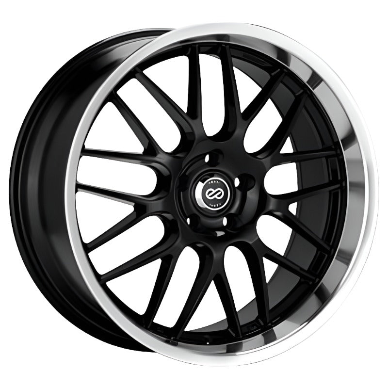 ENK469-875-6542BK-Enkei Lusso 18x7.5 42mm Offset 5x114.3 Bolt Pattern 72.6 Bore Black w/ Machined Lip Wheel-Wheels - Cast-Enkei