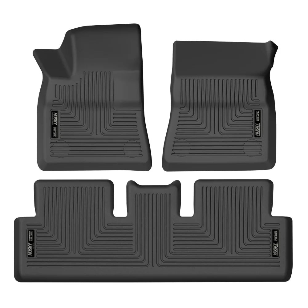 Husky Liners 17-21 Tesla 3 Weatherbeater Front & 2nd Seat Floor Liners - Black - Husky Liners HSL95091