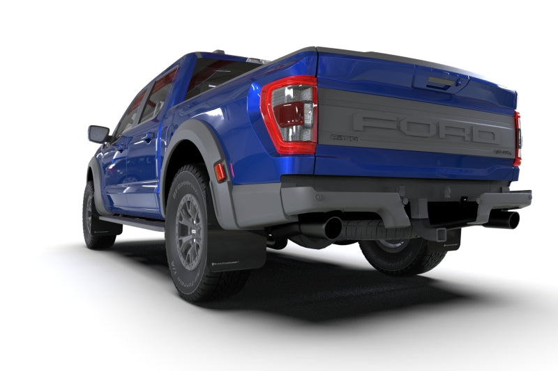 RALMF73-UR-BLK-RD-Rally Armor 21-23 Ford F-150 Raptor Black UR Mud Flap w/ Red Logo-Mud Flaps-Rally Armor