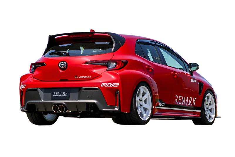 REMRK-C2076T-05TC-REMARK 24+ Toyota GR Corolla Dual Center Exit w/ Resonator Burnt Stainless Steel Catback Exhaust,-Catback-Remark