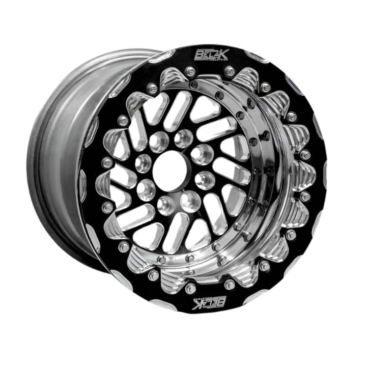 BLK13104100ST5BS-SBL-Belak 13x10 / 5in BS / 4x100 BP / High Pad / Series Twisted Wheel - Single Beadlock-Wheels - Forged-Belak Wheels