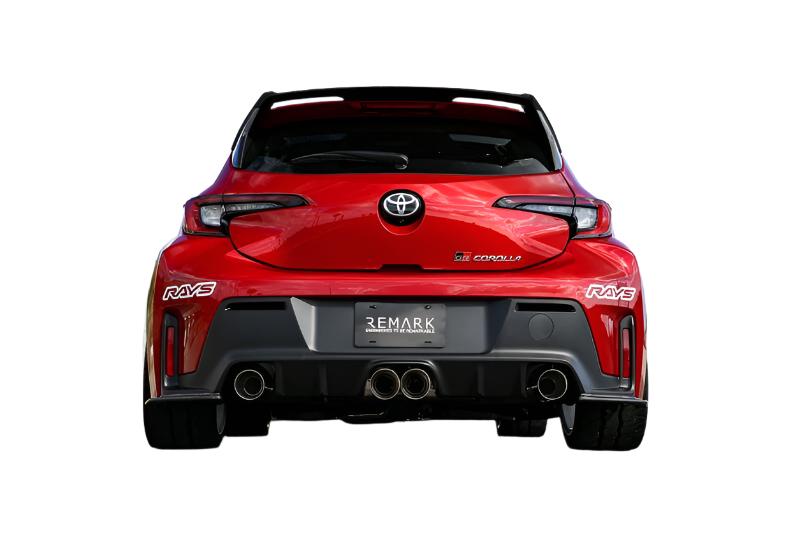 REMRK-C2076T-05TC-REMARK 24+ Toyota GR Corolla Dual Center Exit w/ Resonator Burnt Stainless Steel Catback Exhaust,-Catback-Remark